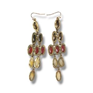 Lucky Brand | NWOT Gold Tone Multicolor Boho Chandelier Dangle Earrings